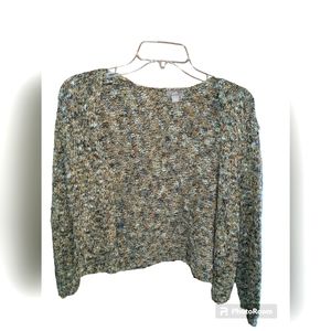 Large J Jill Cropped Multi-colored Sweater